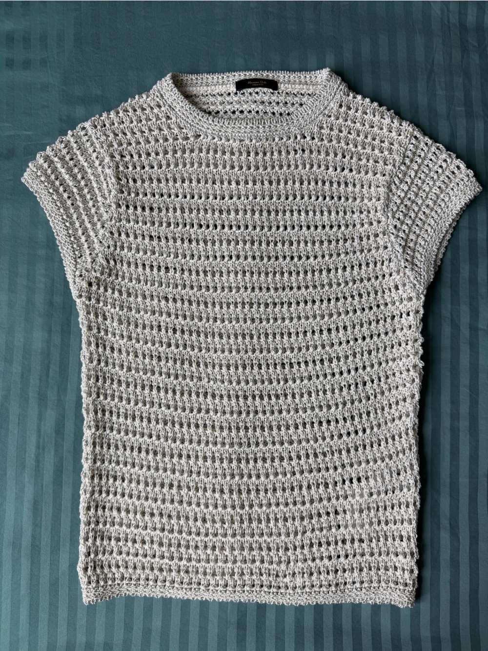 Massimo Dutti Textured Open Knit Top Size M